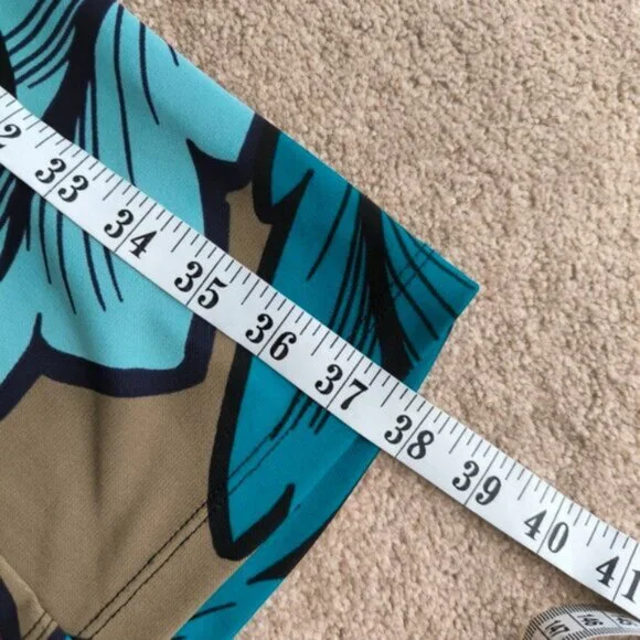 Talbots Jersey Stretch Feminine Floral Tropical Print Faux Wrap Sheath Dress S - Picture 7 of 9